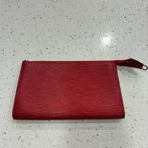 Louis Vuitton Epi Pochette Red Authentic